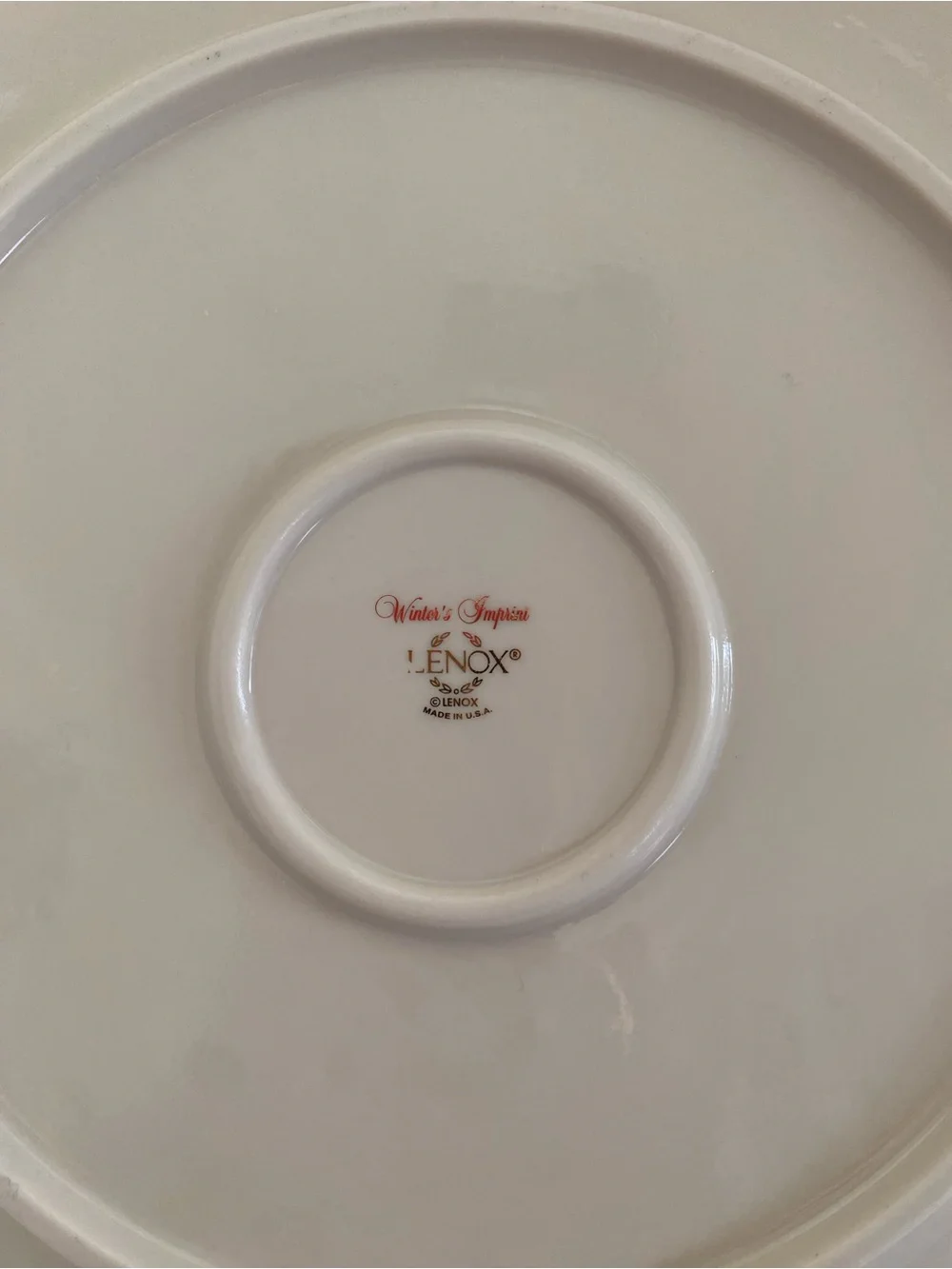 Lenox Cream and Gold Holiday Platter or chip and dip Tray Winter's Emprise